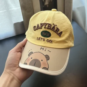sonnengelbe kinder capybara baseballkappe capybara fan accessoire