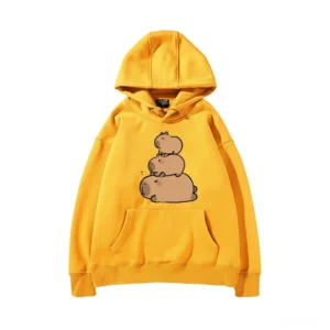 Stapel Capybara Capybara Kapuzenpullover mit schlafenden Capybaras in Rosa