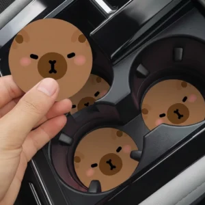 Süße Capybara Auto Getränkehalter Untersetzer, 2er Set Capybara Fanartikel für Auto