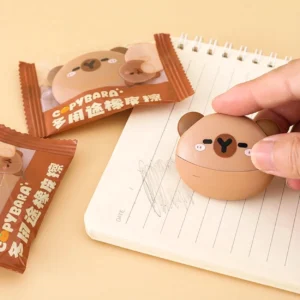 Süßer Capybara Radiergummi im Keks-Design in original Einzelverpackung, Capybara Merch für Fans