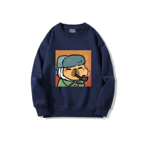 Lustiges Van Gogh Capybara Sweatshirt mit Kunst Parodie Motiv