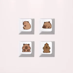 vierer-set cartoon capybara tastenkappen fuer mechanische tastaturen