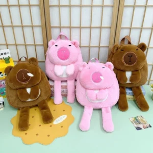 weicher flauschiger Capybara Plüsch Mini Rucksack