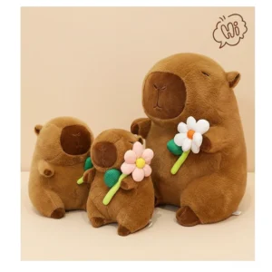 Weiches Capybara Stofftier mit geschlossenen entspannten Augen
