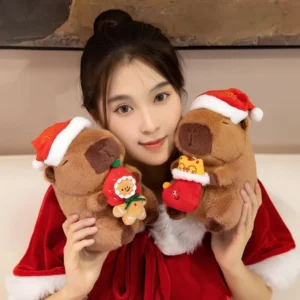 Weiches Capybara Stofftier in Weihnachtsedition