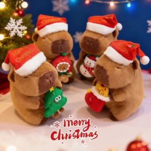 Weihnachts Capybara Kuscheltier mit Santa Hut