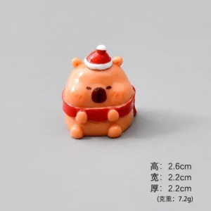 Sechs weihnachtliche Capybara Figur Miniaturen - Deko fuer die Adventszeit