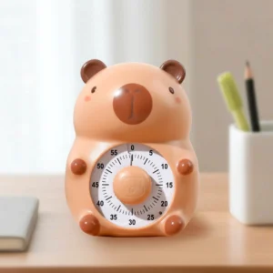 Wiederaufladbarer visueller Capybara Countdown Timer auf Büro Schreibtisch