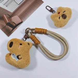 Gesamtdarstellung der zwei verschiedenen capybara plüsch handy lanyard modelle